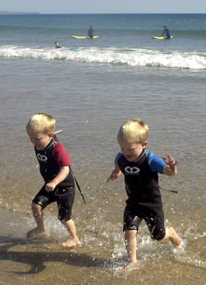 Joshua and Connor in TWF CIC wetsuits