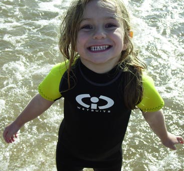 Poppy enjoying her CIC wetsuit