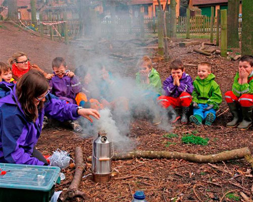 camp fire cooking at Forest School