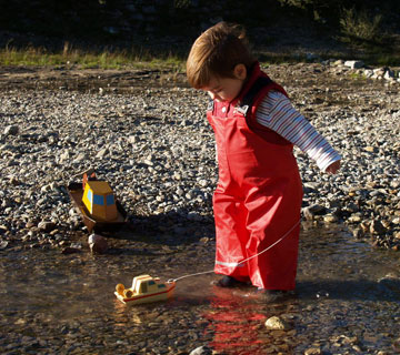 Anezka in Kiba suit dungarees on holiday in the Alps