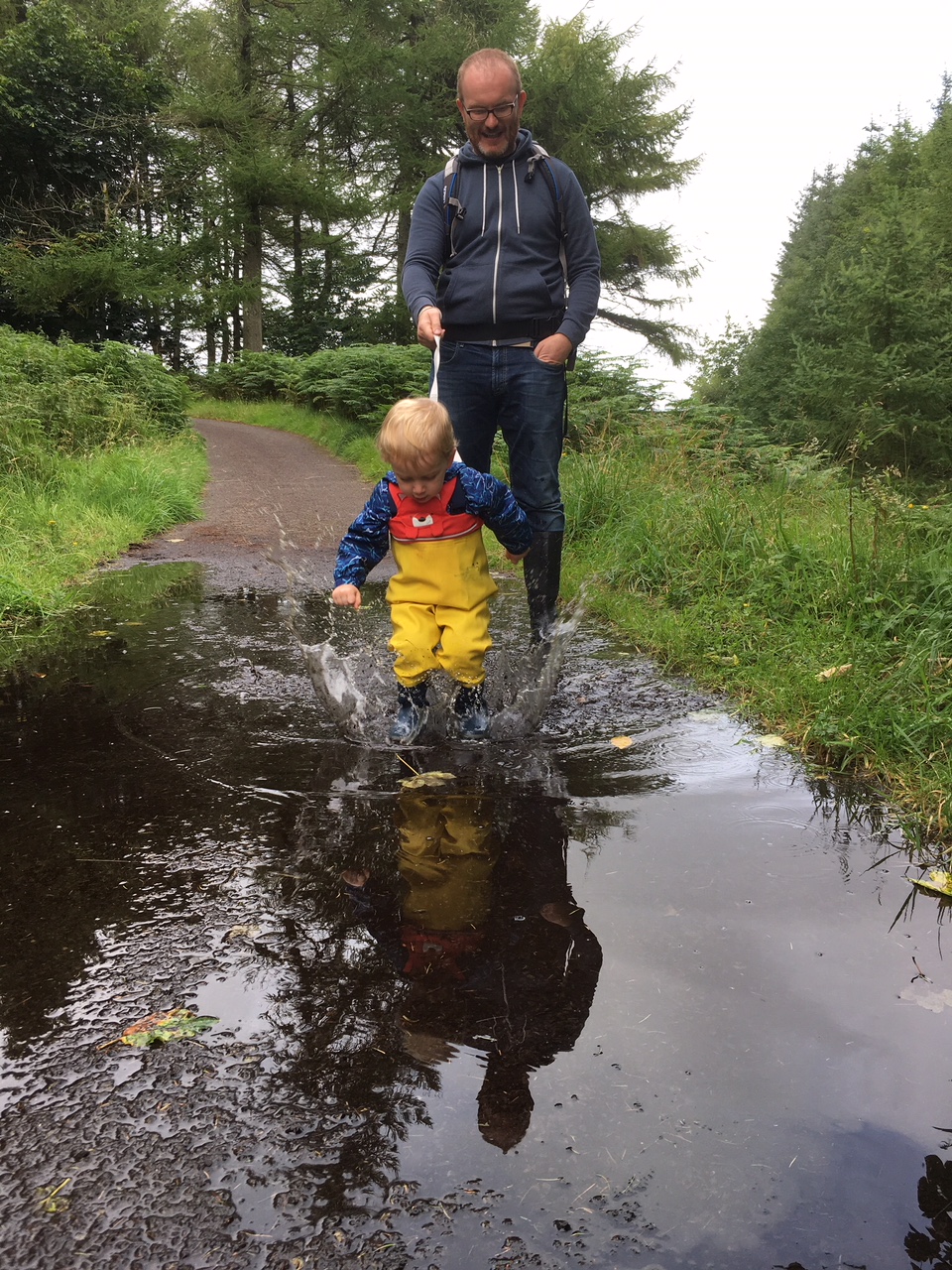 Josh enjoying Northern Ireland in his waders!