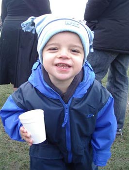 Brett nice and snug at football practise