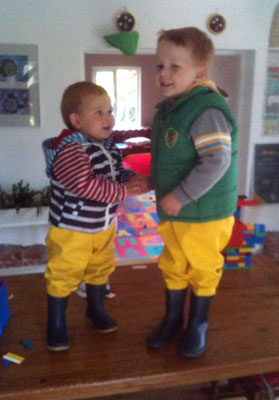 Daniel's boys in waders