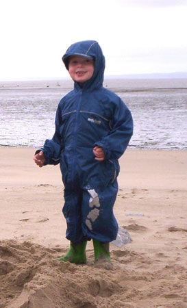 Elliott having fun in his Regatta Puddle Suit