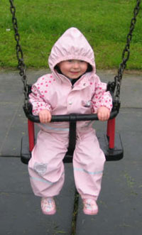 Emma Jane in Kiba Styles Rose Kitten Suit, jacket and dungarees