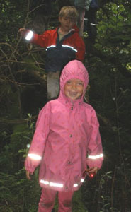 Daisy C on her very wet camping holiday