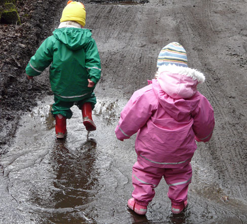 Jasper and Seren in Kiba jackets and Dungarees