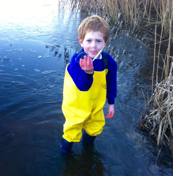 Johnny enjoying his waders