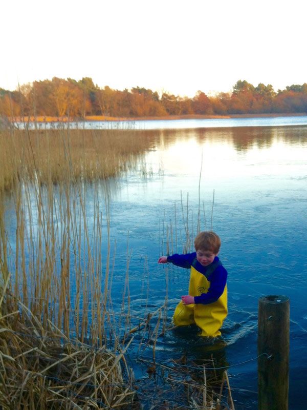 Johnny enjoying his waders