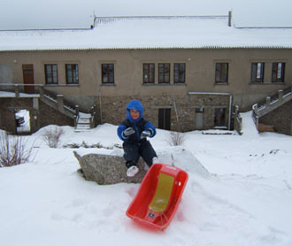 Sledging at home!