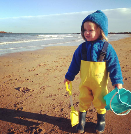 Lucy's girl in waders