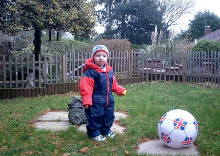 Rhys nice and warm for football in his Togz Fleecy