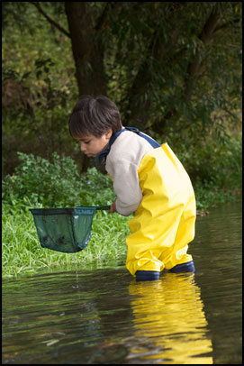 Sebastian in his waders