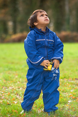 Bird watching in Puddle Suit