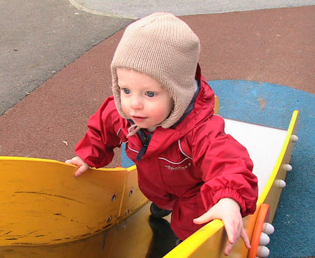 Zach having fun in his Regatta Puddle Suit