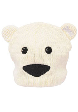 Toddlers Polar Bear Knitted Beanie Hat
